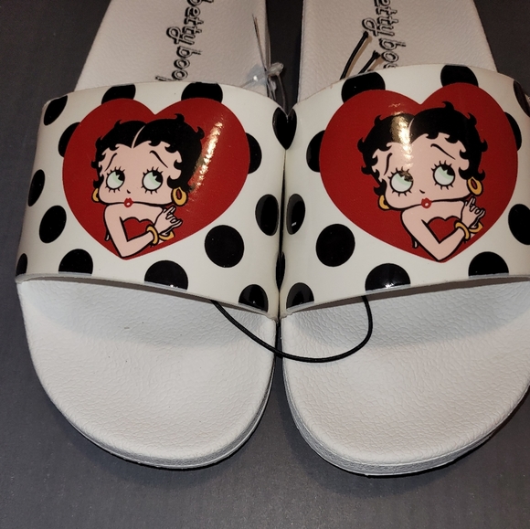 Betty Boop White Slides Women's size 8 NWT - Picture 4 of 5